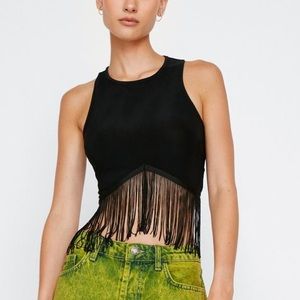 Nasty Gal Fringe Hem Cropped Top NWT